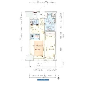 プレサンス難波クチュールの間取り図