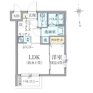 ワコーレヴィータ江坂EASTの間取り図