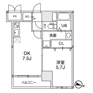 プレアデス千里山田の間取り図