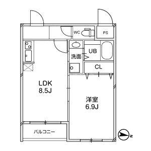 プレアデス千里山田の間取り図