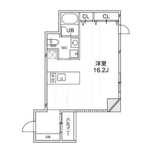 ルクレ堺筋本町レジデンスの間取り図