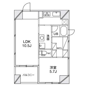 ルクレ堺筋本町レジデンスの間取り図