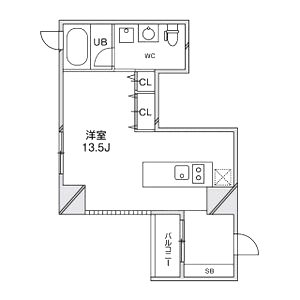 ルクレ堺筋本町レジデンスの間取り図
