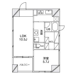 ルクレ堺筋本町レジデンスの間取り図