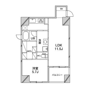 ルクレ堺筋本町レジデンスの間取り図