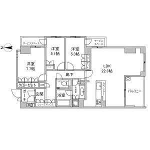 ジオグランデ夙川相生町の間取り図