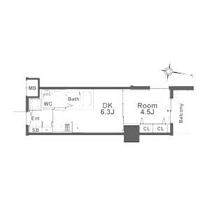 TLRレジデンス本町WESTの間取り図