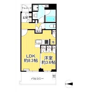 ジオタワー宝塚グランレジスThe South1504の間取り図