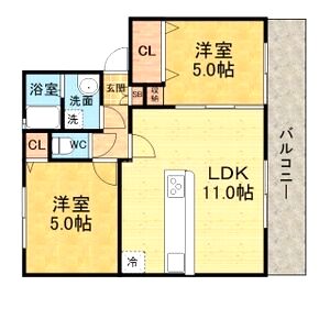 シャトー東豊中の間取り図