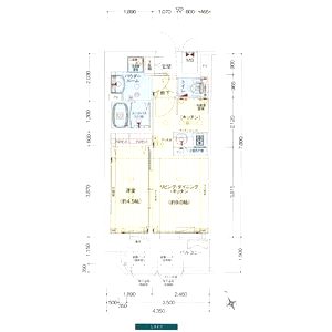 プレサンスOSAKA DOMECITYビーツの間取り図