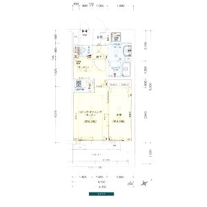 プレサンスOSAKA DOMECITYビーツの間取り図