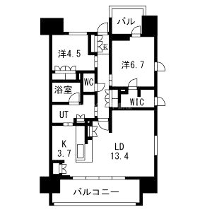 ブランズ北堀江の間取り図