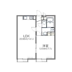 レオパレス北三国丘の間取り図
