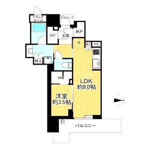 ジオタワー宝塚グランレジスThe South411の間取り図