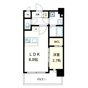 ラシーヌ瓦屋町の間取り図