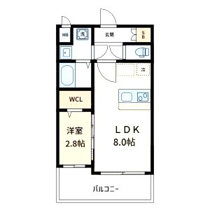 ラシーヌ瓦屋町の間取り図