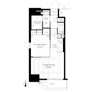 松ヶ枝町プライマリーワンの間取り図