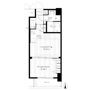 松ヶ枝町プライマリーワンの間取り図