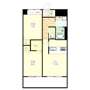 エーデル深江橋の間取り図