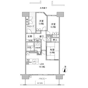 プラウド江坂の間取り図