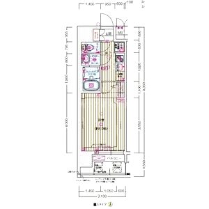プレサンスNEO大和田STATIONベゼルの間取り図