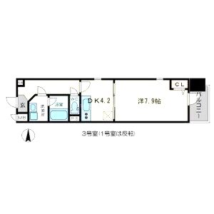 ラクラス長堀橋の間取り図