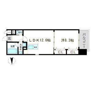 ラクラス長堀橋の間取り図