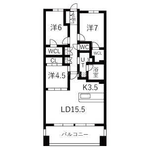 リーザス南千里の間取り図