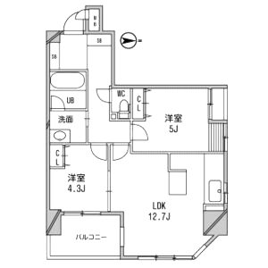 アーデンタワー北堀江の間取り図