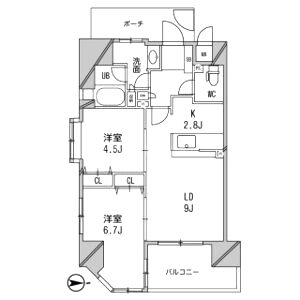 アーデンタワー北堀江の間取り図