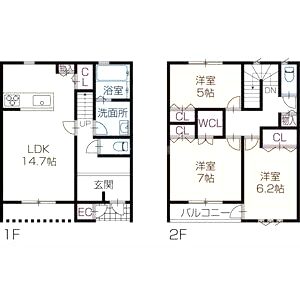 OA FLAT飾東 A棟の間取り図