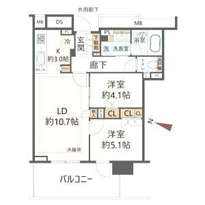 Brillia Tower箕面船場TOP OF THE HILLの間取り図