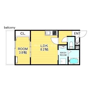 ジーメゾン寝屋川アベニールの間取り図