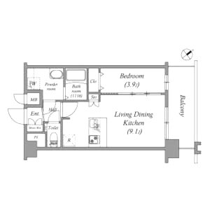 アドバンス大阪クラージュの間取り図