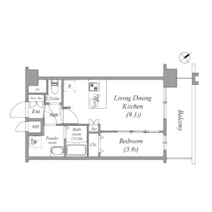 アドバンス大阪クラージュの間取り図