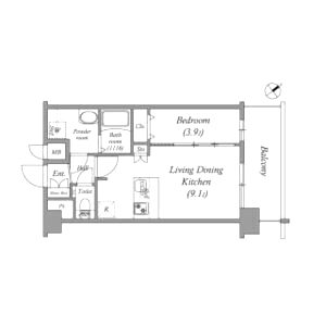 アドバンス大阪クラージュの間取り図