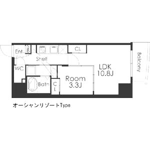 マリンズ心斎橋IIIの間取り図