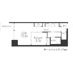 マリンズ心斎橋IIIの間取り図