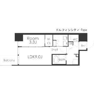 マリンズ心斎橋IIIの間取り図