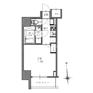 S-RESIDENCE南堀江の間取り図