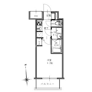 S-RESIDENCE南堀江の間取り図