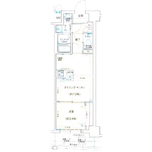 レシオス大阪城SOUTHの間取り図