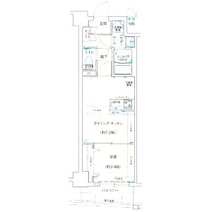 レシオス大阪城SOUTHの間取り図