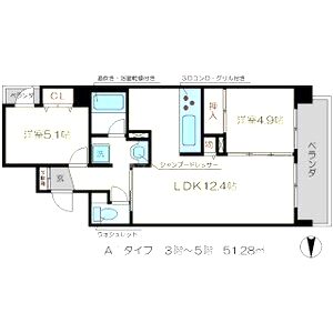 ラトゥール二条御所南の間取り図