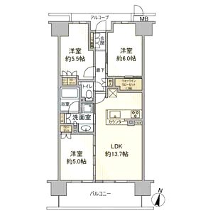 カサーレ城東ガーデンプレイスの間取り図
