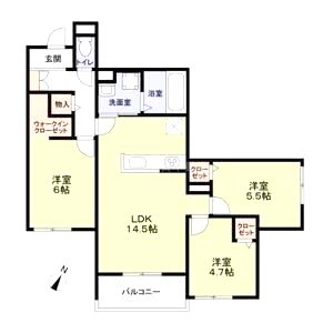 ハイテラス千里山の間取り図