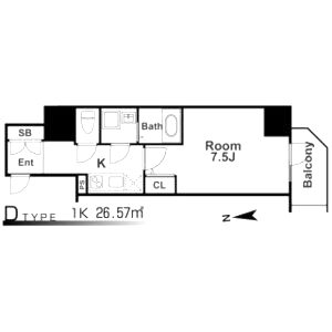 エスリード阿波座ラグジェの間取り図