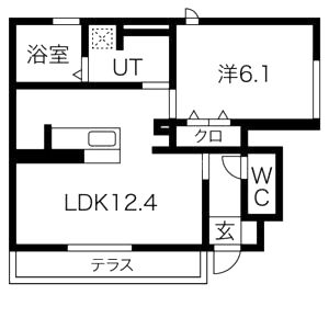 サニースポット二条 Aの間取り図