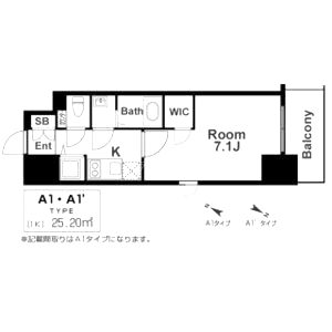 エスリード神戸三宮ラグジェの間取り図