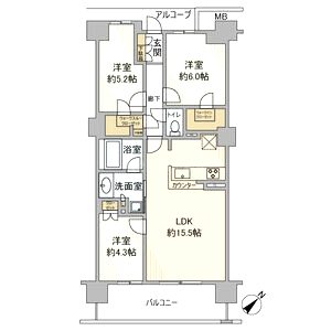 シエリアシティ明石大久保A棟の間取り図